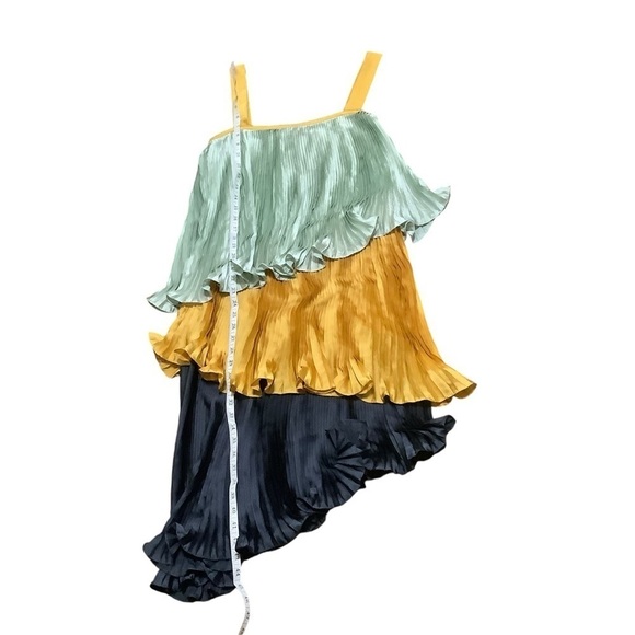 NWT Guapa X Anthropologie Tiered Color Block Midi Dress Size Small Petite SP - Picture 11 of 12